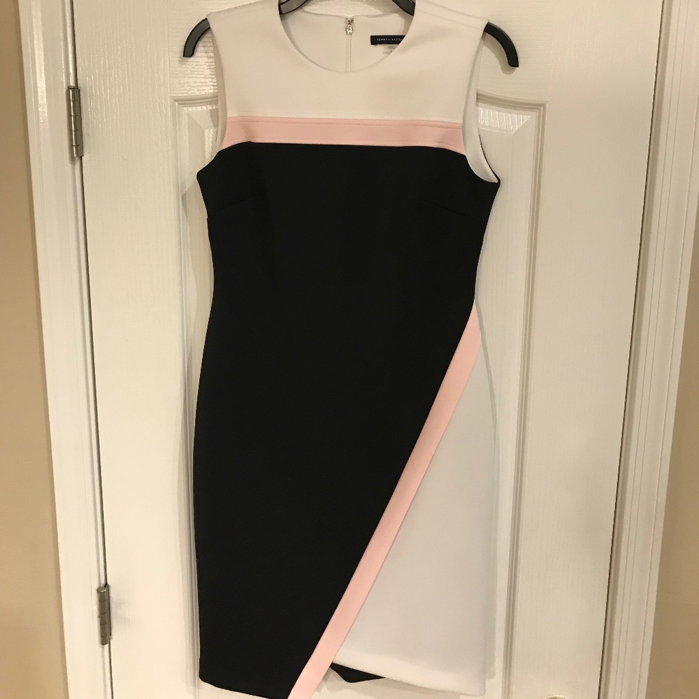 Tommy Hilfiger, Size 6, Sleeveless, Black/white/pink, Dress